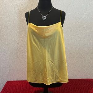 Yellow dressy tank with spaghetti straps